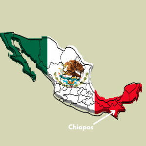Map of Mexico with Chiapas region highlighted